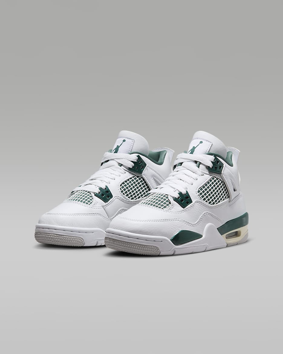 Air Jordan 4 Retro Oxidized Green Big Kids Shoes. Nike
